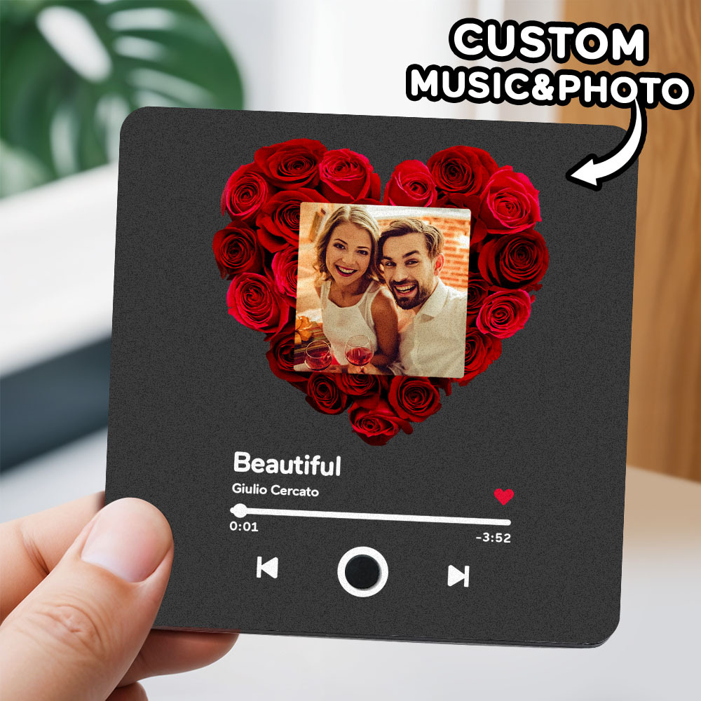 Álbum De Fotos Personalizado Imán Para Nevera Etiqueta De Foto De Pared Musical Movimiento Musical Que Se Puede Reproducir Sin Teléfono Celular Imán Para Nevera Musical Pro Puede Reproducir Canciones