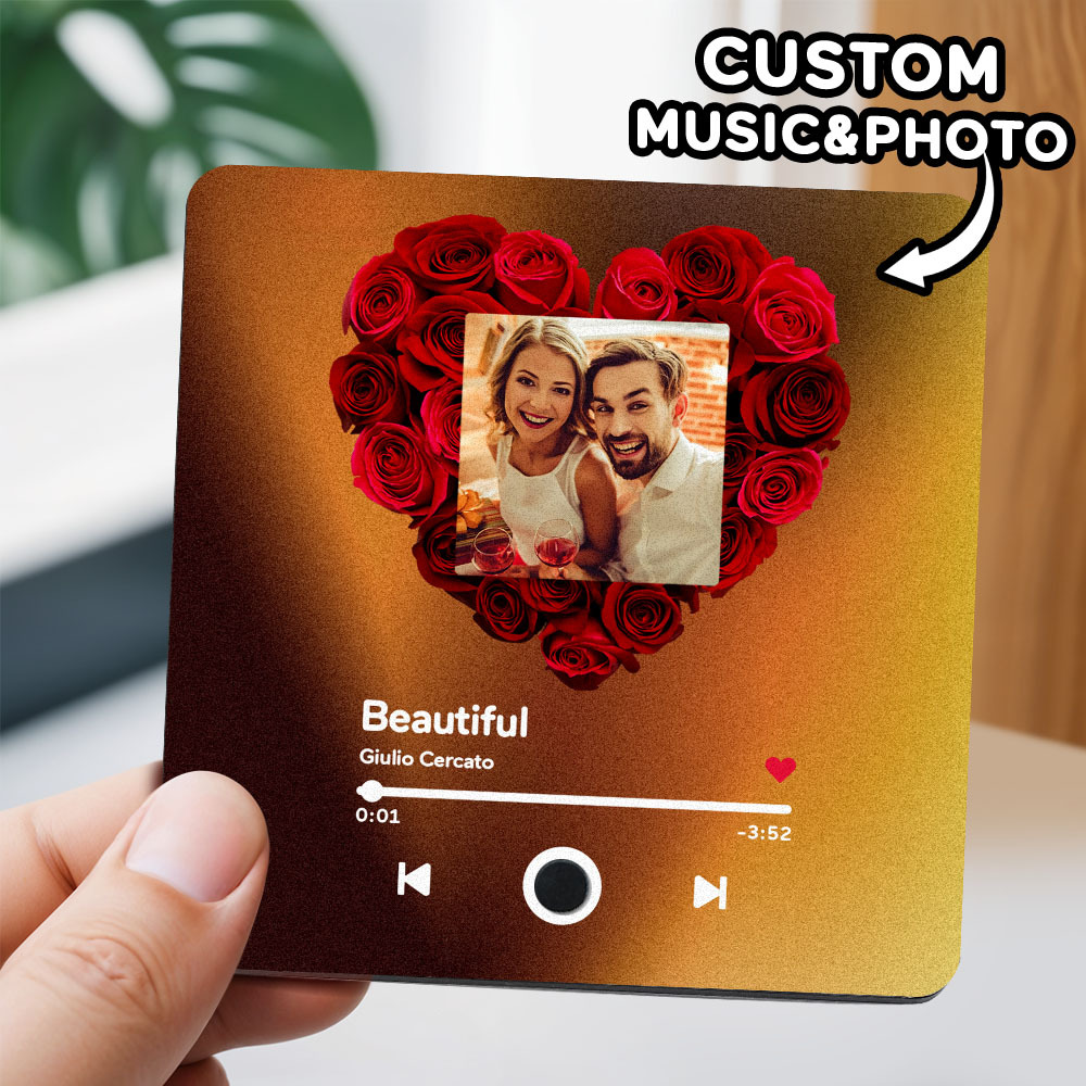 Álbum De Fotos Personalizado Imán Para Nevera Etiqueta De Foto De Pared Musical Movimiento Musical Que Se Puede Reproducir Sin Teléfono Celular Imán Para Nevera Musical Pro Puede Reproducir Canciones