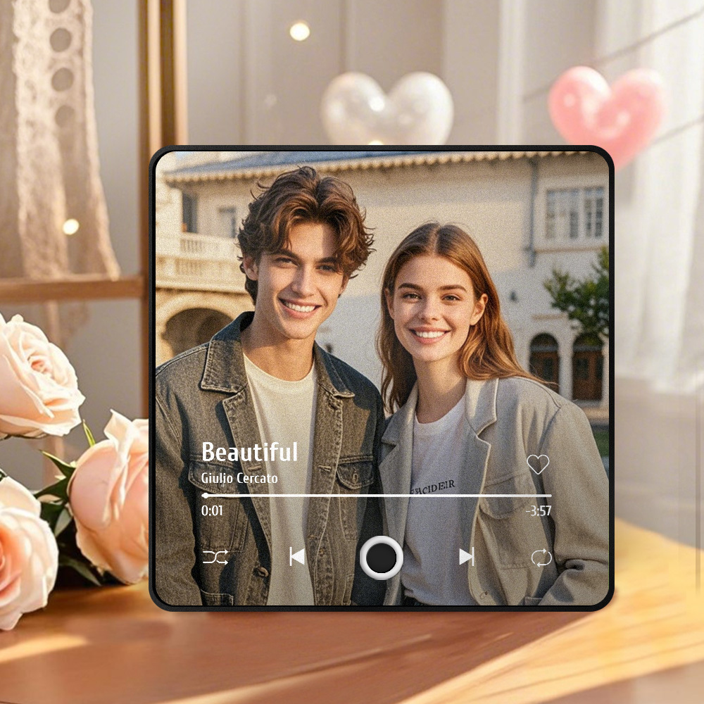 Foto Personalizada Amor Corazón Música Imán De Nevera Personalizado Multicolor Foto De Pared Pegatina Música Imán De Nevera Puede Reproducir Canciones