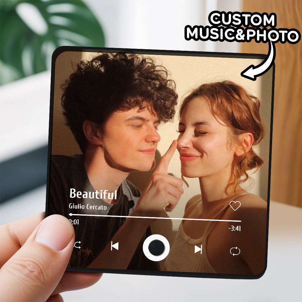 Foto Personalizada Amor Corazón Música Imán De Nevera Personalizado Multicolor Foto De Pared Pegatina Música Imán De Nevera Puede Reproducir Canciones - mymoonlampes