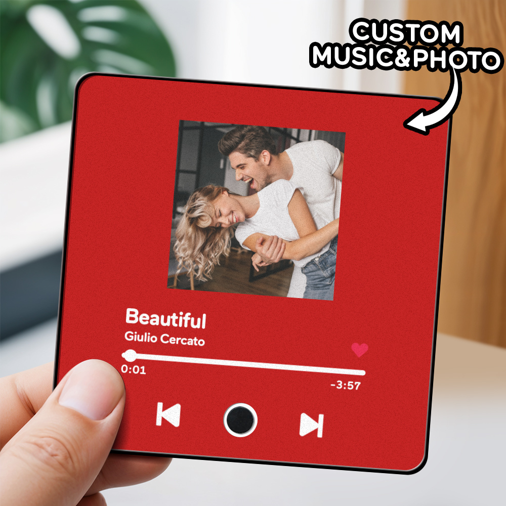 Foto Personalizada Amor Corazón Música Imán De Nevera Personalizado Multicolor Foto De Pared Pegatina Música Imán De Nevera Puede Reproducir Canciones - mymoonlampes
