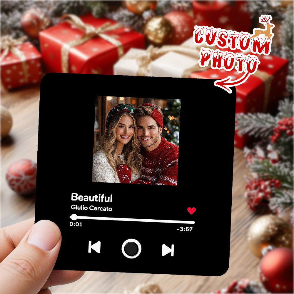Álbum De Fotos Personalizado Imán Para Nevera Etiqueta De Foto De Pared Musical Movimiento Musical Que Se Puede Reproducir Sin Teléfono Celular Imán Para Nevera Musical Pro Puede Reproducir Canciones