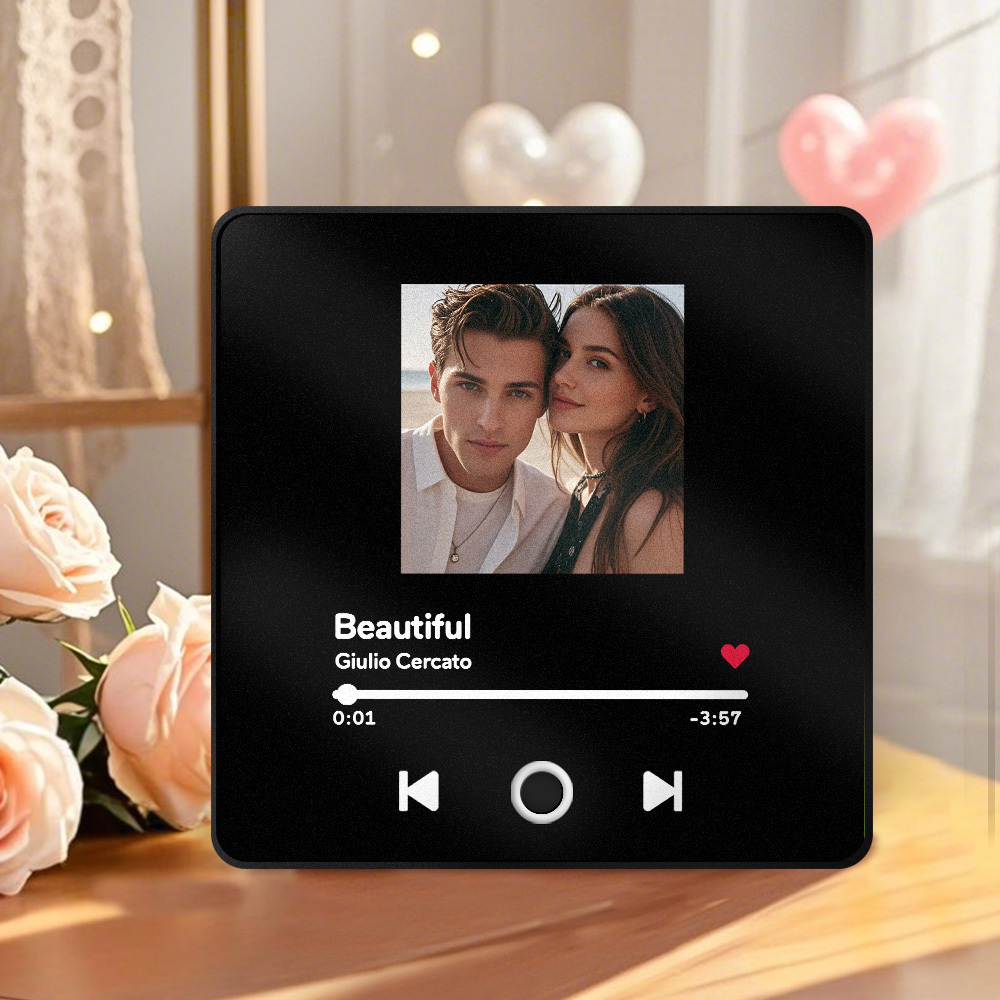 Foto Personalizada Amor Corazón Música Imán De Nevera Personalizado Multicolor Foto De Pared Pegatina Música Imán De Nevera Puede Reproducir Canciones