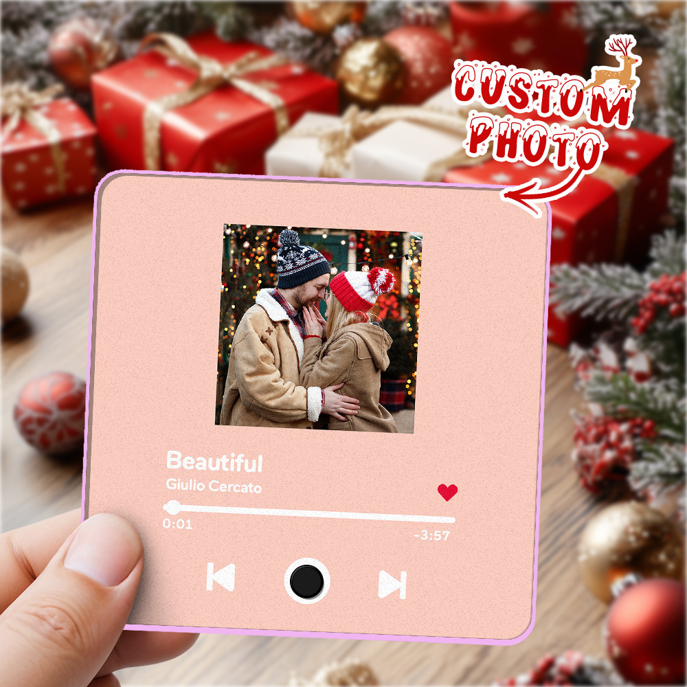 Álbum De Fotos Personalizado Imán Para Nevera Etiqueta De Foto De Pared Musical Movimiento Musical Que Se Puede Reproducir Sin Teléfono Celular Imán Para Nevera Musical Pro Puede Reproducir Canciones