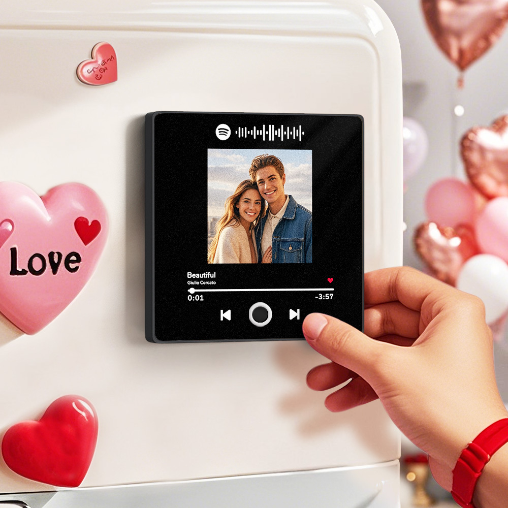 Foto Personalizada Amor Corazón Música Imán De Nevera Personalizado Multicolor Foto De Pared Pegatina Música Imán De Nevera Puede Reproducir Canciones