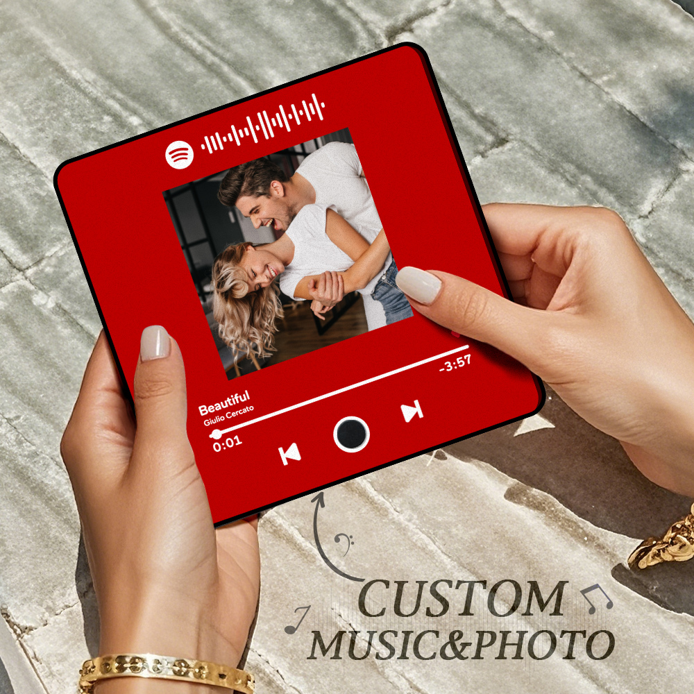 Foto Personalizada Amor Corazón Música Imán De Nevera Personalizado Multicolor Foto De Pared Pegatina Música Imán De Nevera Puede Reproducir Canciones - mymoonlampes