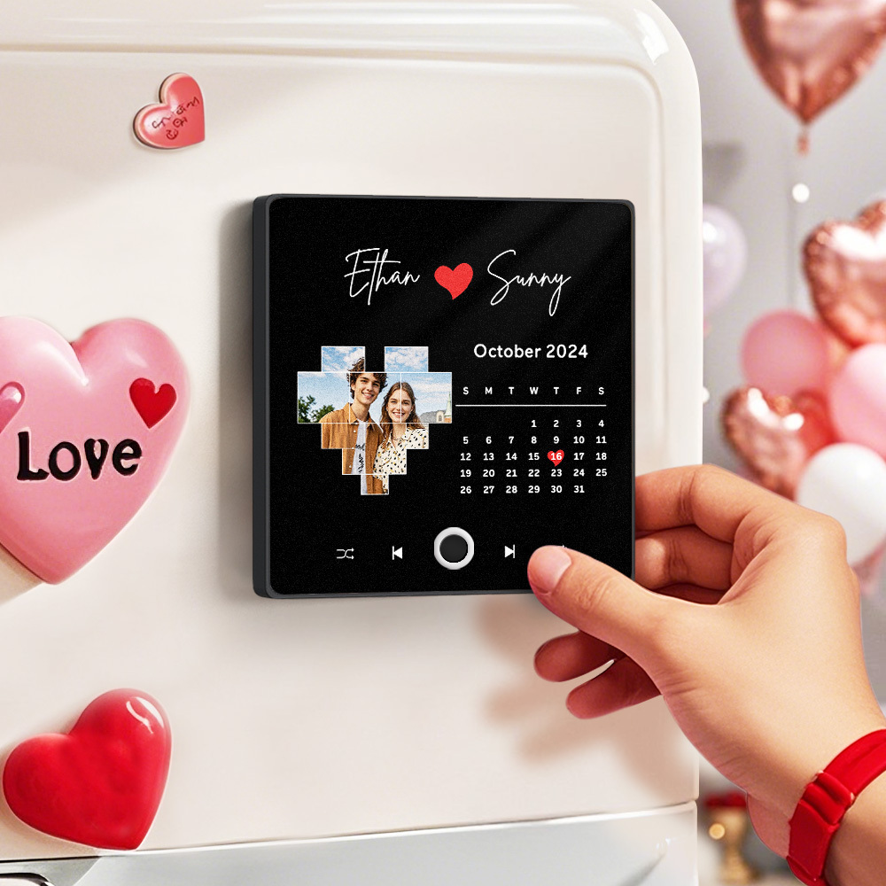 Foto Personalizada Amor Corazón Música Imán De Nevera Personalizado Multicolor Foto De Pared Pegatina Música Imán De Nevera Puede Reproducir Canciones