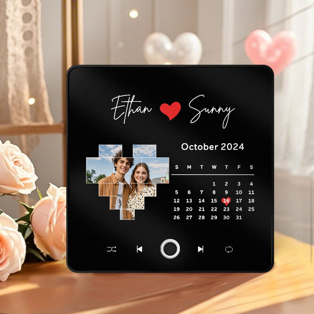 Foto Personalizada Amor Corazón Música Imán De Nevera Personalizado Multicolor Foto De Pared Pegatina Música Imán De Nevera Puede Reproducir Canciones