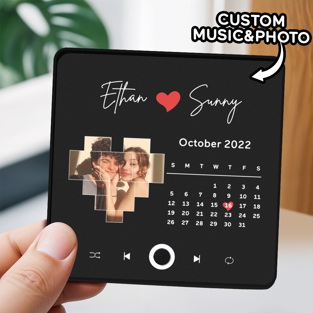 Foto Personalizada Amor Corazón Música Imán De Nevera Personalizado Multicolor Foto De Pared Pegatina Música Imán De Nevera Puede Reproducir Canciones - mymoonlampes