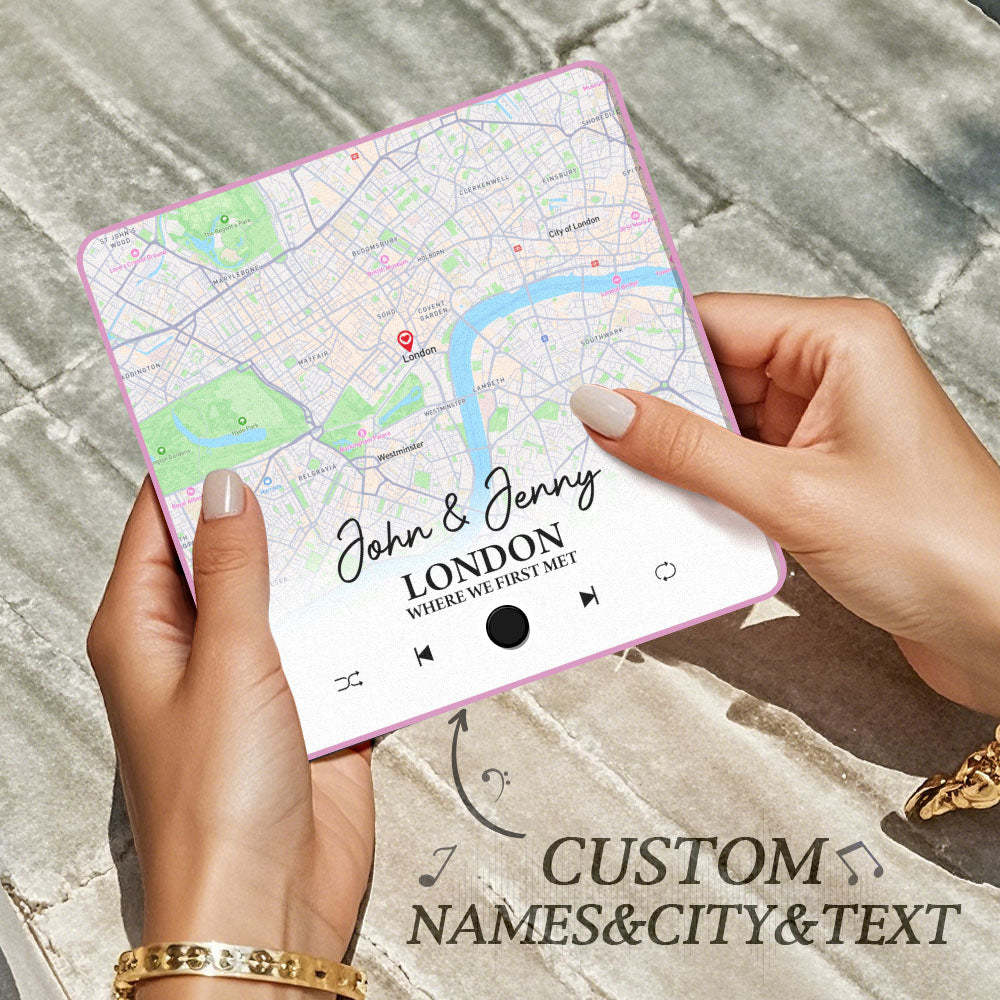 Álbum Personalizado Imán Para Nevera Personalizado Donde Todo Empezó Mapa De La Ciudad Imanes Musicales Pueden Reproducir Canciones Regalos De Aniversario - mymoonlampes