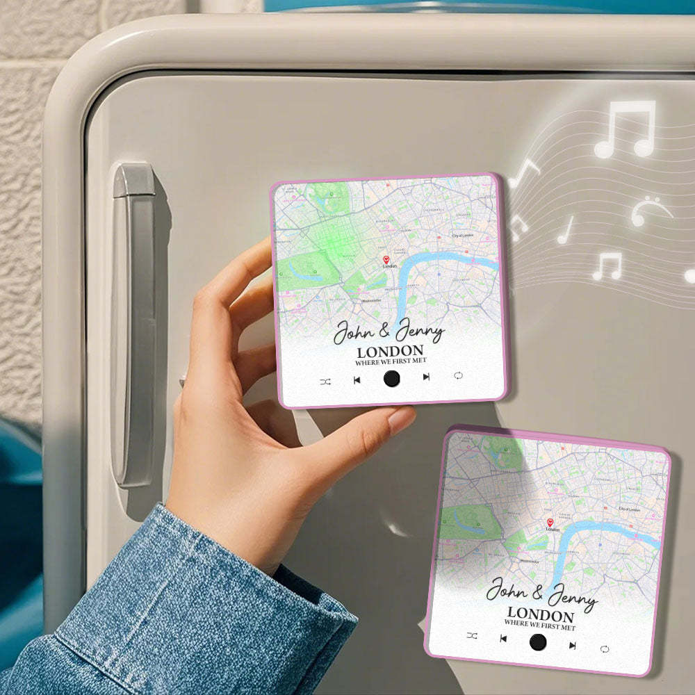 Álbum Personalizado Imán Para Nevera Personalizado Donde Todo Empezó Mapa De La Ciudad Imanes Musicales Pueden Reproducir Canciones Regalos De Aniversario - mymoonlampes