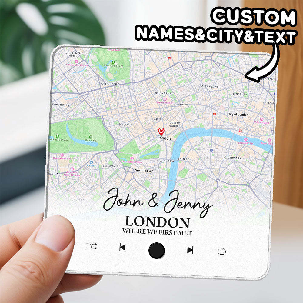 Álbum Personalizado Imán Para Nevera Personalizado Donde Todo Empezó Mapa De La Ciudad Imanes Musicales Pueden Reproducir Canciones Regalos De Aniversario - mymoonlampes