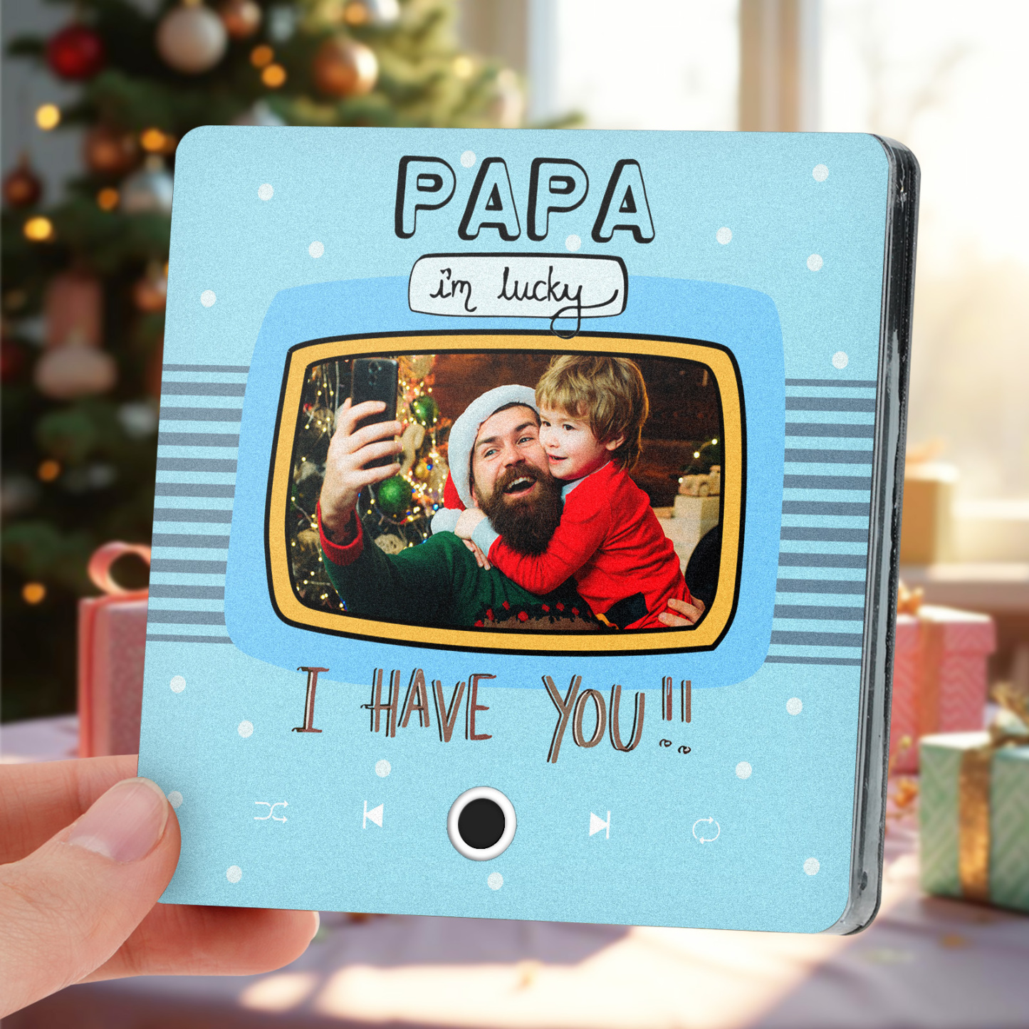 Imán De Nevera De Música Personalizado, Regalo Para Papá, Imanes De Música Personalizados Que Pueden Reproducir Canciones, Regalos De Navidad, Regalos Familiares - mymoonlampes