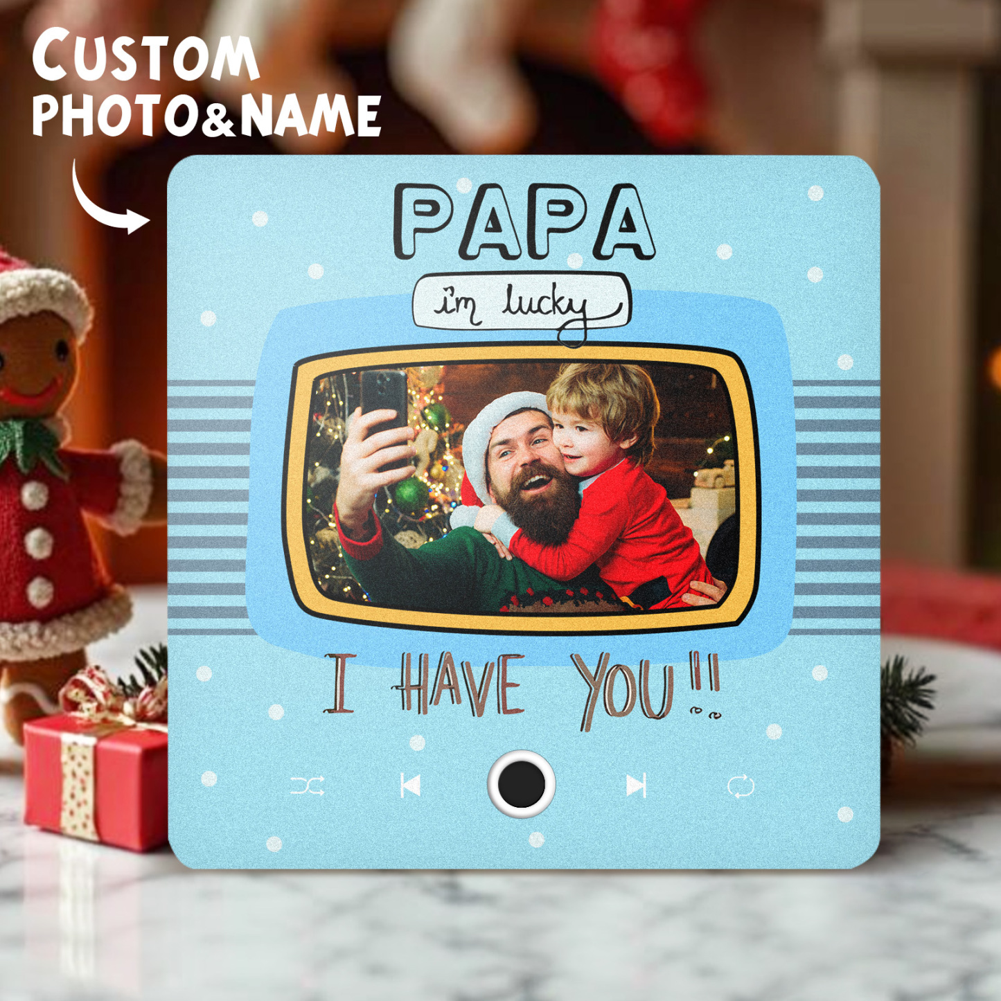 Imán De Nevera De Música Personalizado, Regalo Para Papá, Imanes De Música Personalizados Que Pueden Reproducir Canciones, Regalos De Navidad, Regalos Familiares - mymoonlampes