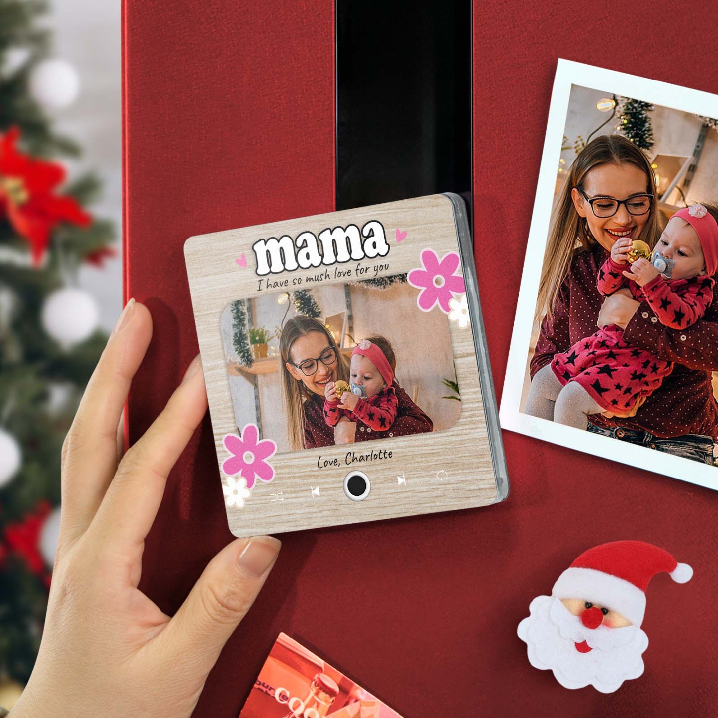 Regalo De Navidad Personalizado Para Mamá, Imán Musical Para Nevera, Imanes Musicales Personalizados Que Pueden Reproducir Canciones, Regalos Familiares - mymoonlampes