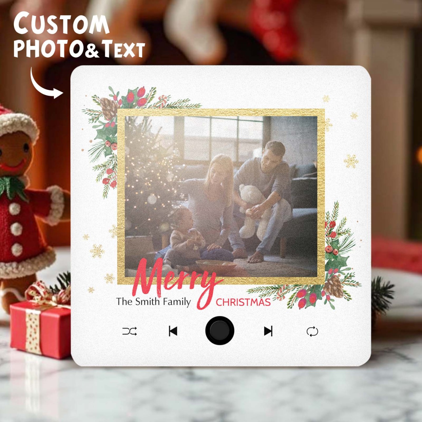 Imán De Nevera De Música Personalizado, Imanes De Música Personalizados De Feliz Navidad, Pueden Reproducir Canciones, Regalo De Navidad, Regalos Familiares - mymoonlampes