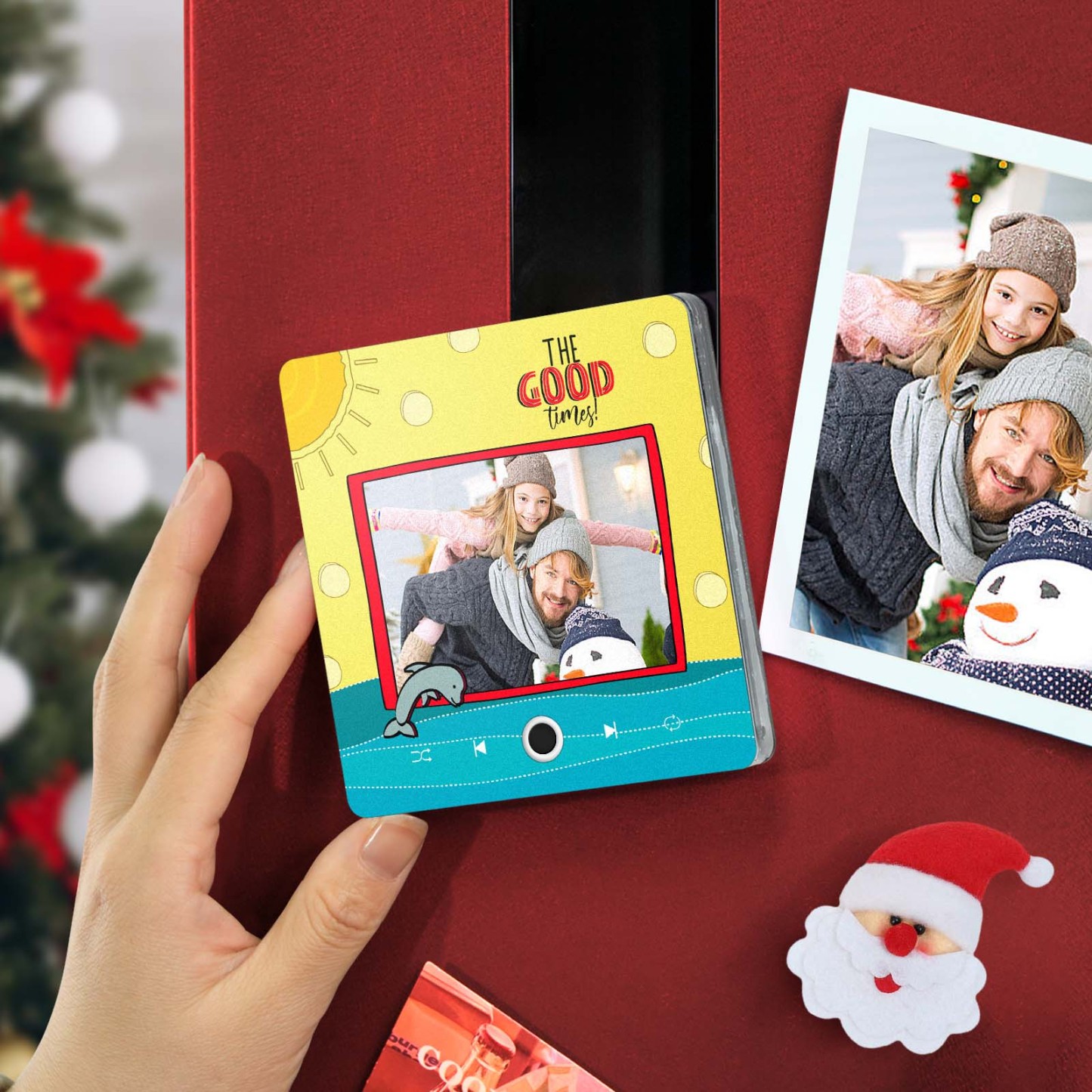 Imán De Nevera De Música Personalizado, Regalos De Navidad De Los Buenos Tiempos Para La Familia, Imanes De Música Personalizados Que Pueden Reproducir Canciones - mymoonlampes