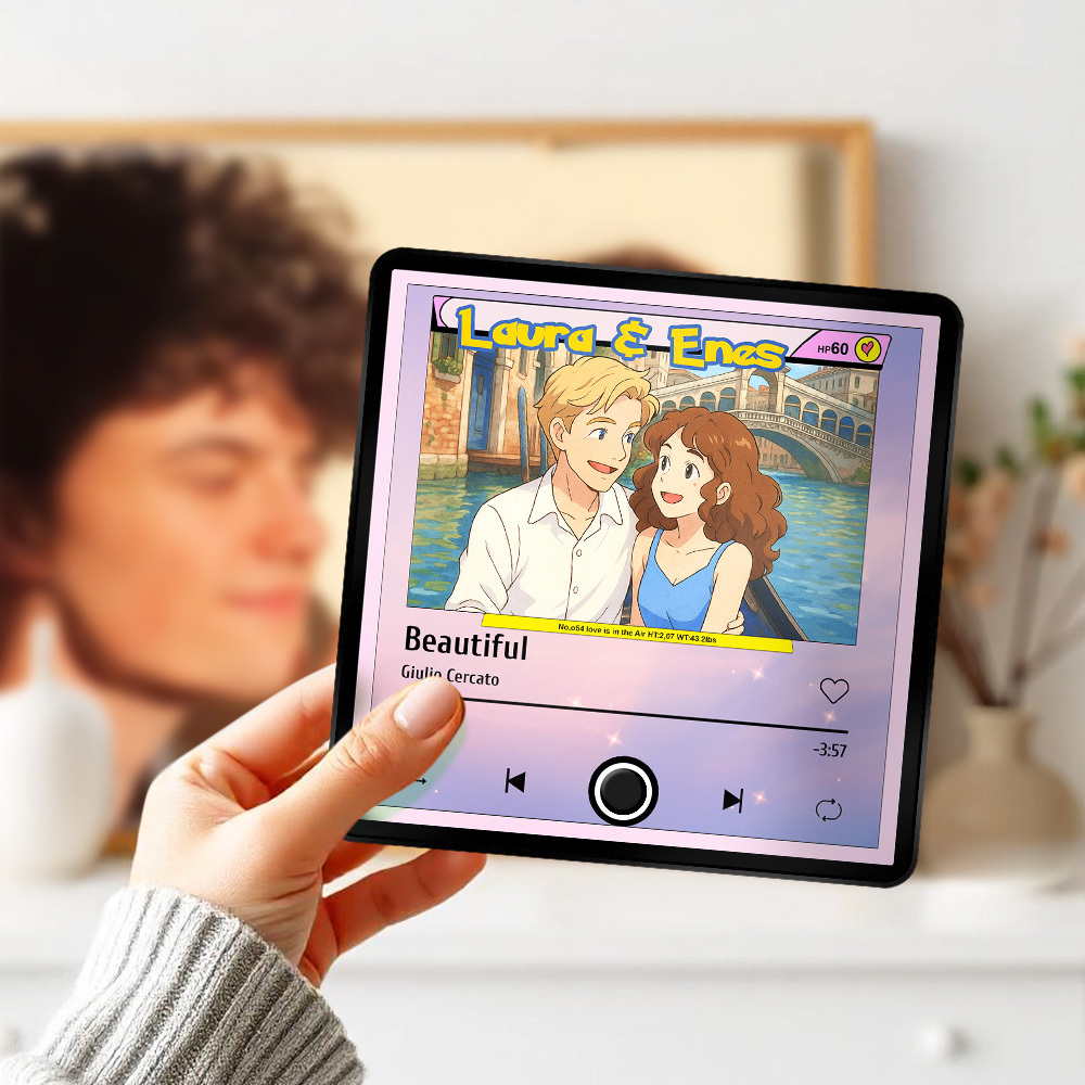 Imán De Nevera Con Foto Personalizado, Música Que Se Puede Reproducir Sin Teléfono Móvil, Decoración Con Foto Musical Para Amantes. - mymoonlampes