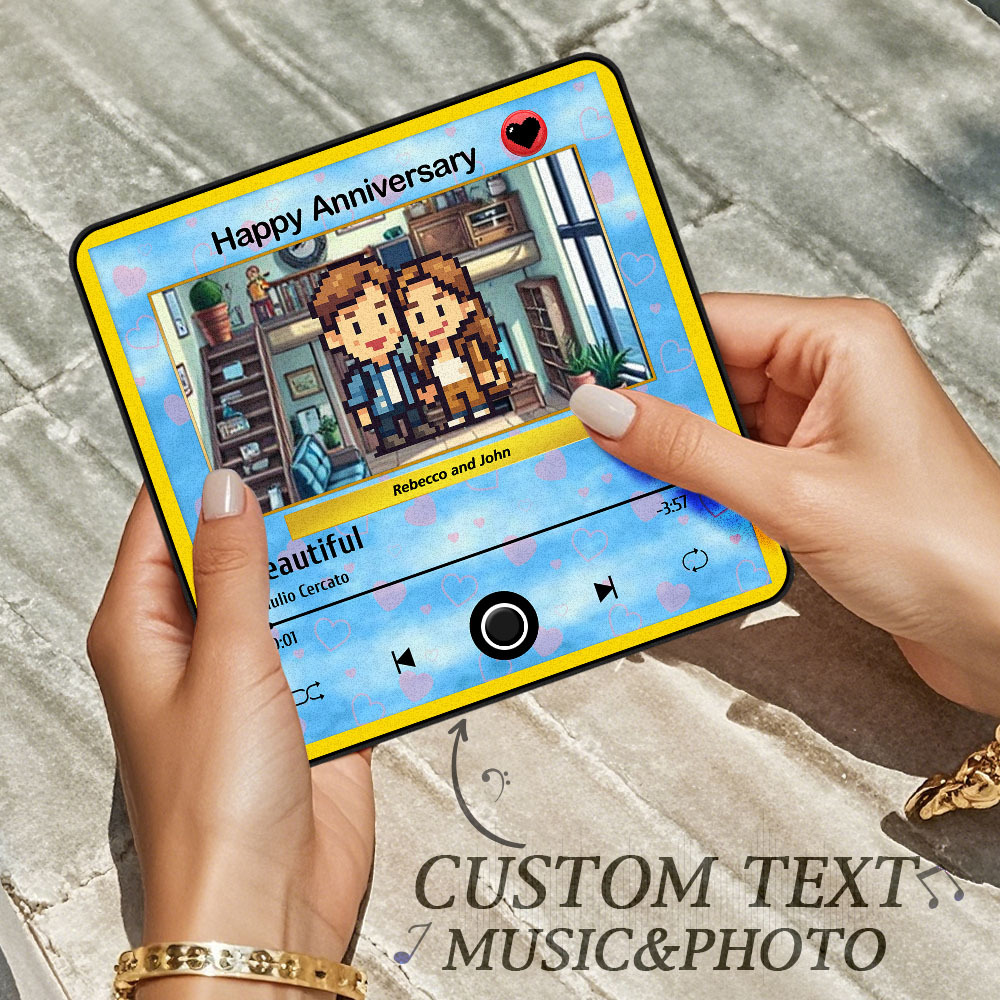 Imán De Nevera Con Foto Personalizado, Música Que Se Puede Reproducir Sin Teléfono Móvil, Decoración Con Foto Musical Para Amantes. - mymoonlampes
