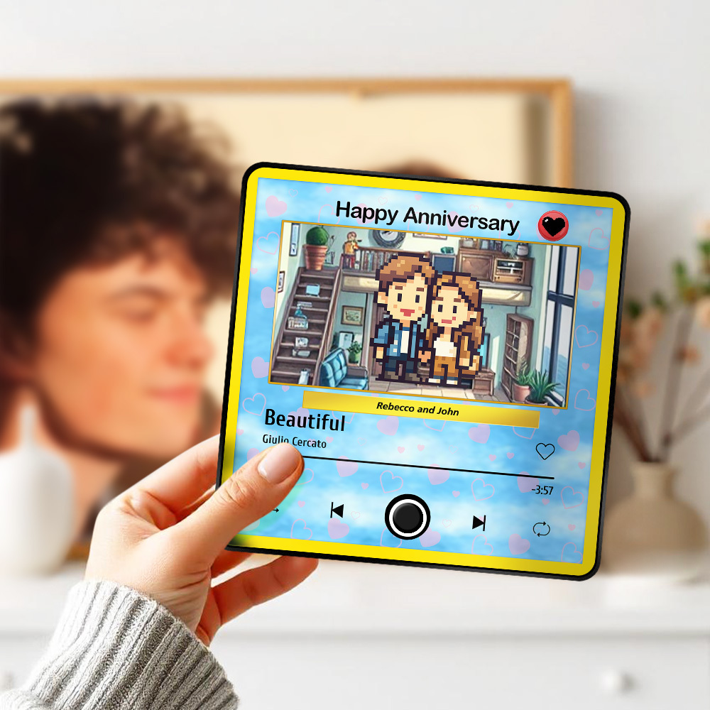 Imán De Nevera Con Foto Personalizado, Música Que Se Puede Reproducir Sin Teléfono Móvil, Decoración Con Foto Musical Para Amantes. - mymoonlampes