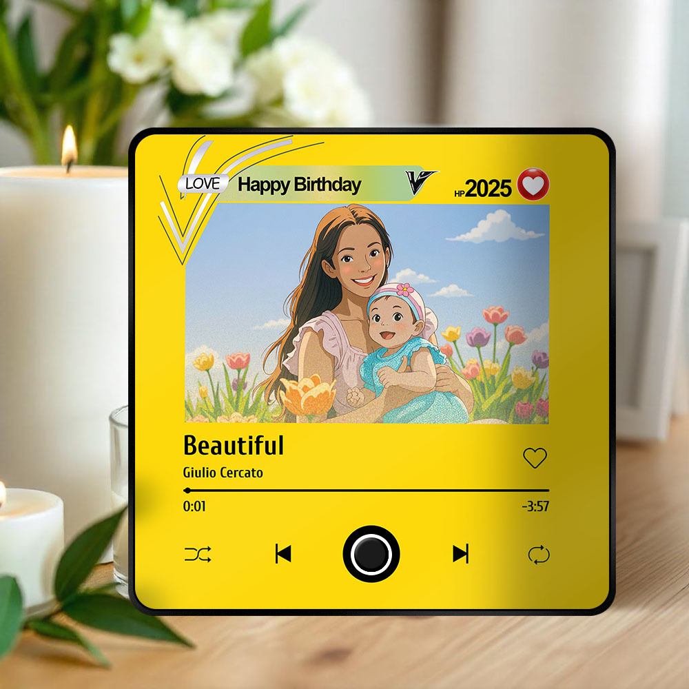 Imán De Nevera Con Foto Personalizado, Música Que Se Puede Reproducir Sin Teléfono Móvil, Decoración Con Foto Musical Para Amantes. - mymoonlampes