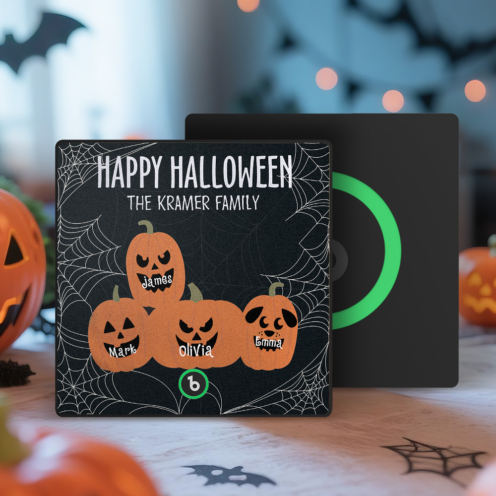Imán De Nevera Con Música De Calabaza Personalizada Con Nombre Y Cara, Ideal Para Halloween. Imán Familiar Para Nevera Con Calabazas Personalizadas. Regalo De Halloween. - mymoonlampes