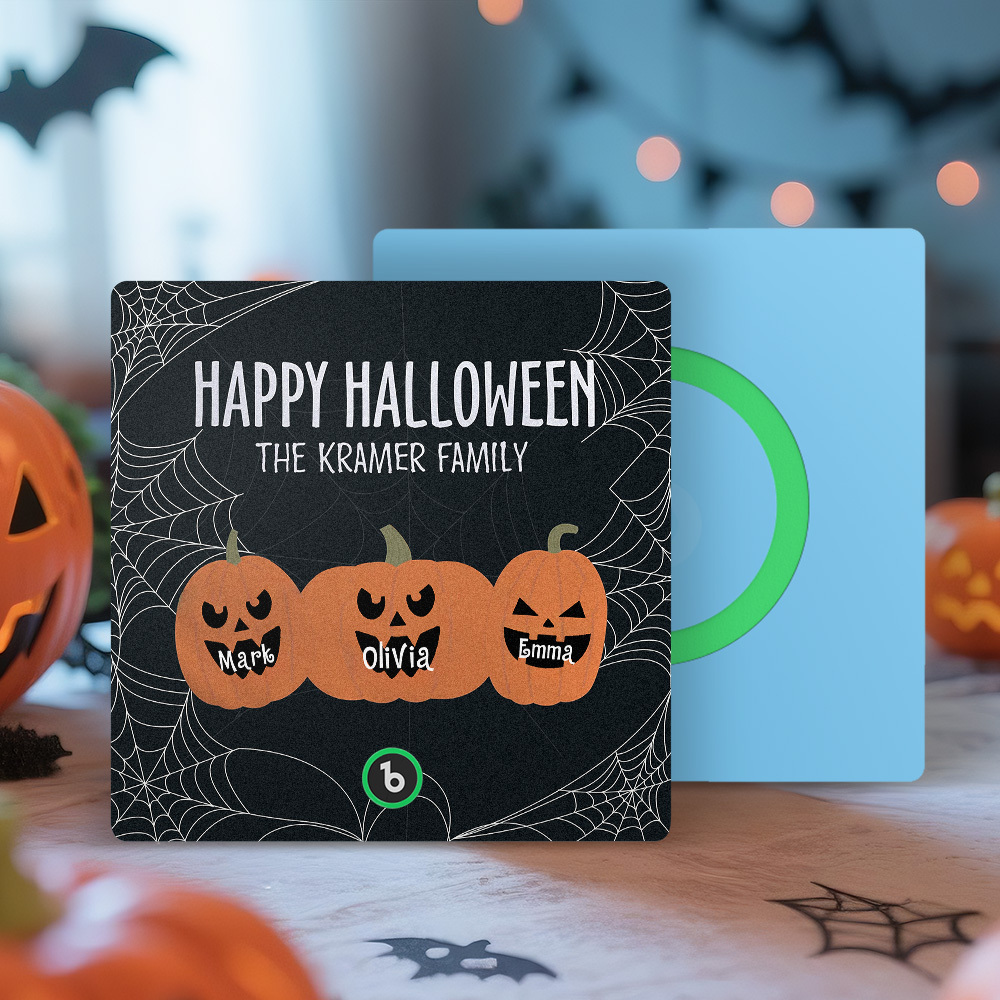 Imán De Nevera Con Música De Calabaza Personalizada Con Nombre Y Cara, Ideal Para Halloween. Imán Familiar Para Nevera Con Calabazas Personalizadas. Regalo De Halloween. - mymoonlampes