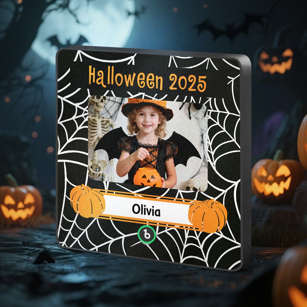 Marco De Fotos Personalizado Con Imán Para Nevera Con Música De Halloween Y Foto Y Nombres Personalizados - mymoonlampes