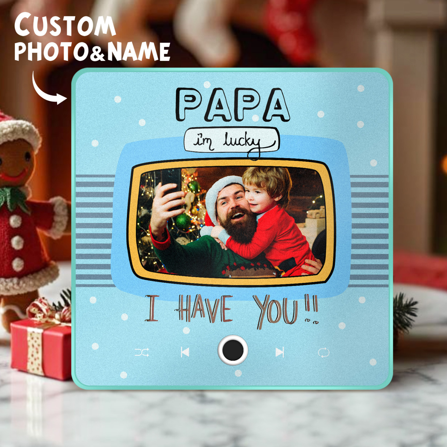 Imán De Nevera De Música Personalizado, Regalo Para Papá, Imanes De Música Personalizados Que Pueden Reproducir Canciones, Regalos De Navidad, Regalos Familiares - mymoonlampes
