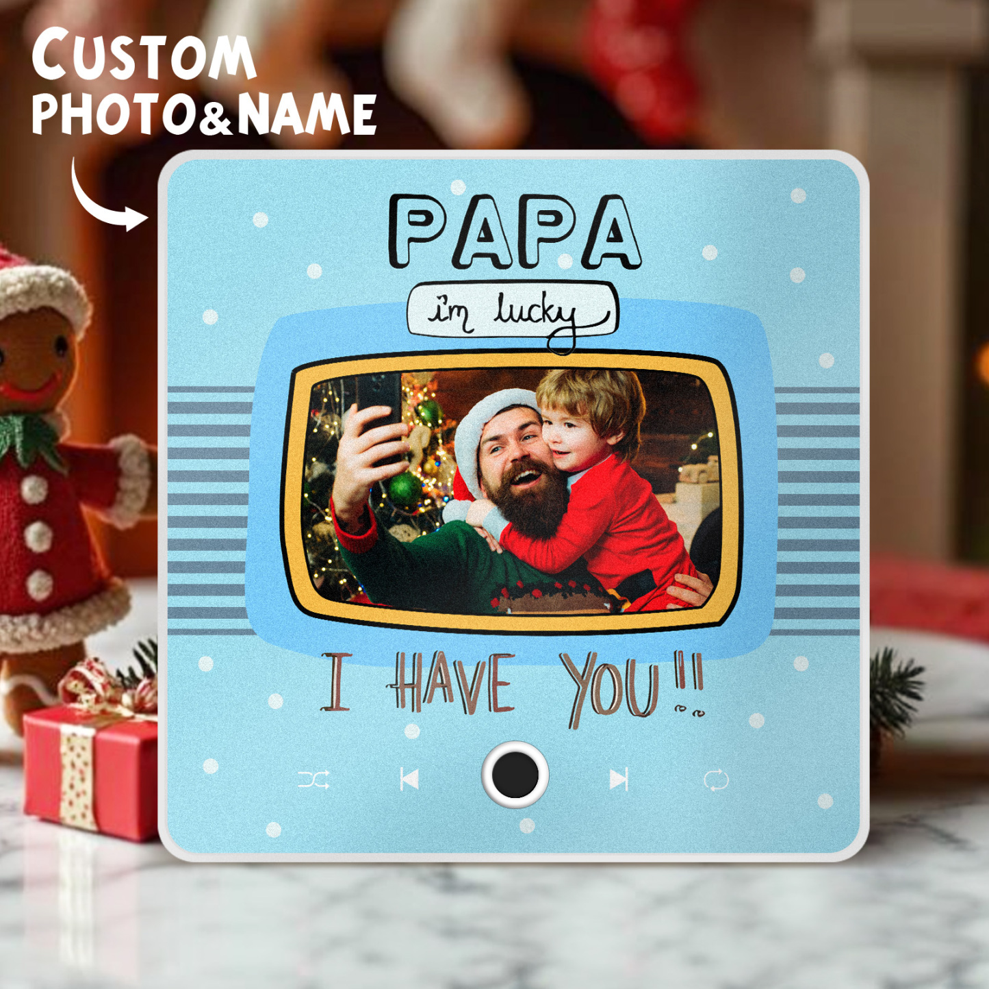 Imán De Nevera De Música Personalizado, Regalo Para Papá, Imanes De Música Personalizados Que Pueden Reproducir Canciones, Regalos De Navidad, Regalos Familiares - mymoonlampes