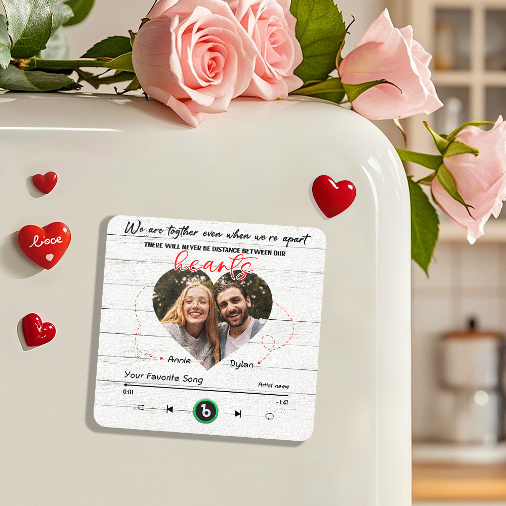 Imán Para Nevera Con Calendario Marrón Personalizado, Música Que Se Puede Reproducir Sin Teléfono Móvil, Nombre Personalizado Y Foto, Imán Para Nevera Con Bluetooth. - mymoonlampes