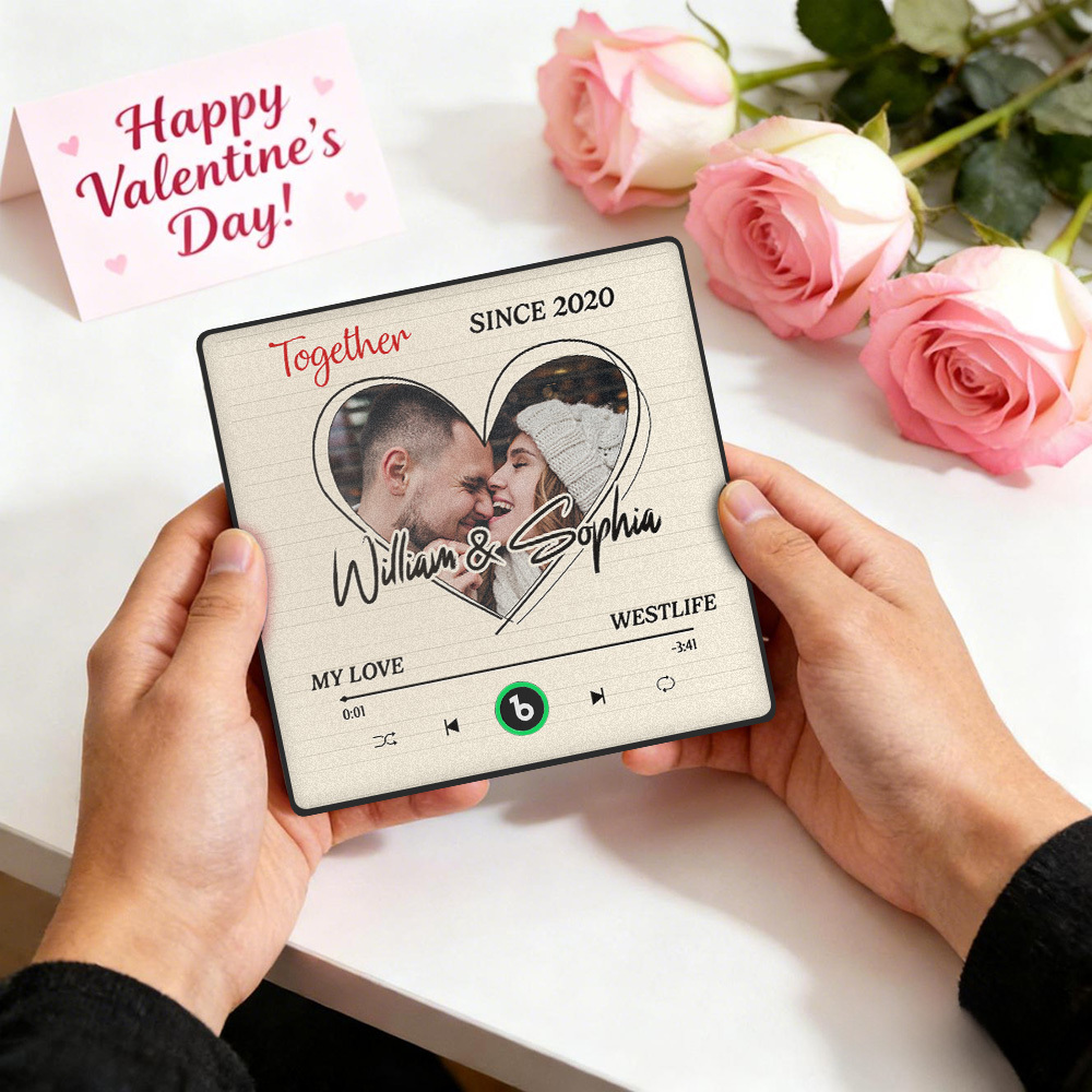 Imán Para Nevera Con Calendario Marrón Personalizado, Música Que Se Puede Reproducir Sin Teléfono Móvil, Nombre Personalizado Y Foto, Imán Para Nevera Con Bluetooth. - mymoonlampes