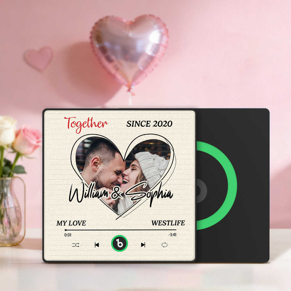 Imán Para Nevera Con Calendario Marrón Personalizado, Música Que Se Puede Reproducir Sin Teléfono Móvil, Nombre Personalizado Y Foto, Imán Para Nevera Con Bluetooth. - mymoonlampes