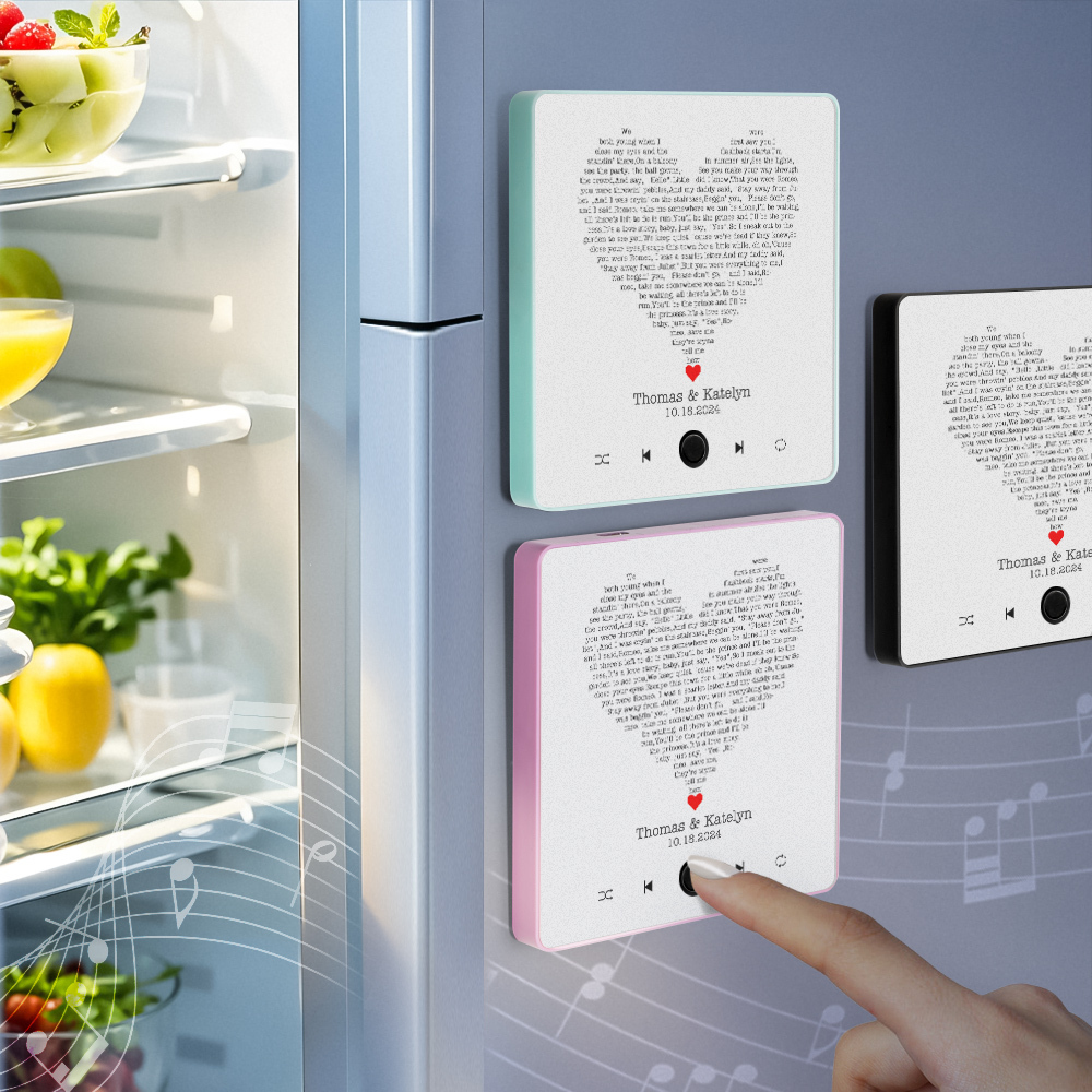 Música Personalizada Imán De Nevera Letras Foto Pegatina Regalos Música Pared Foto Pegatina Movimiento Musical Que Se Puede Reproducir Sin Teléfono Celular - mymoonlampes