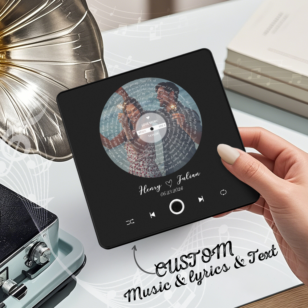 Música Personalizada Imán De Nevera Letras Foto Pegatina Regalos Música Pared Foto Pegatina Movimiento Musical Que Se Puede Reproducir Sin Teléfono Celular - mymoonlampes