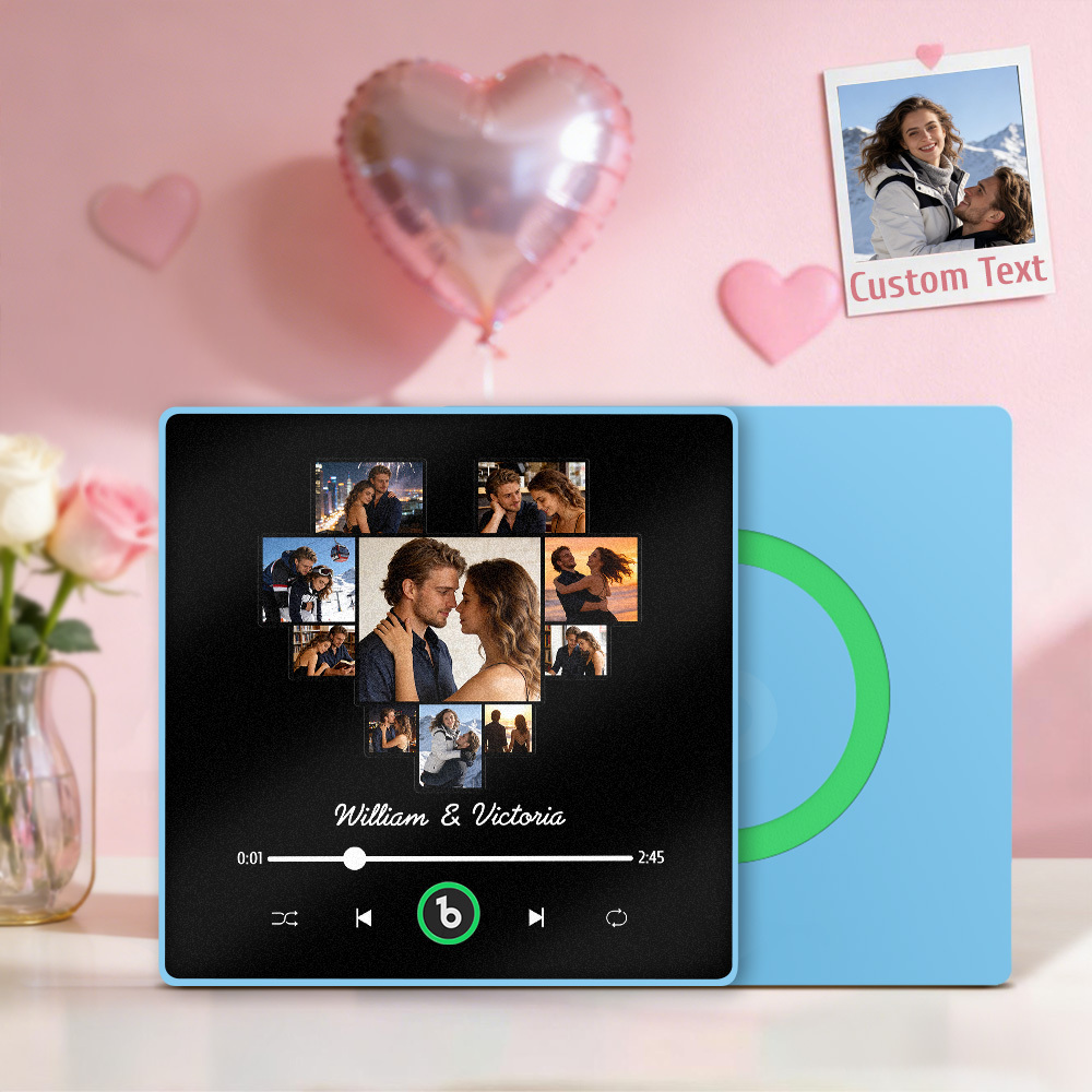 Imán Para Nevera Con Fotos Personalizadas En Forma De Corazón Y Música, Marco Con Nombres Personalizados, Regalo Para Parejas - mymoonlampes