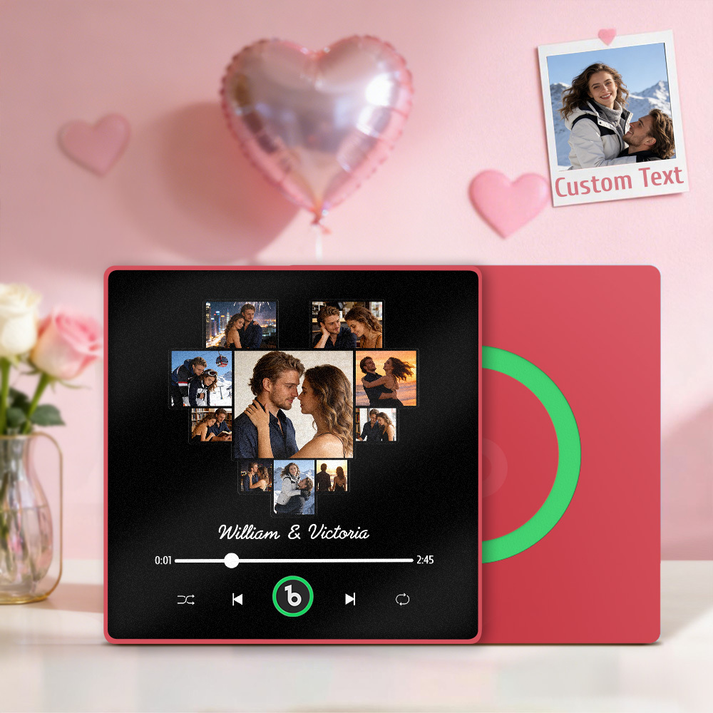 Imán Para Nevera Con Fotos Personalizadas En Forma De Corazón Y Música, Marco Con Nombres Personalizados, Regalo Para Parejas - mymoonlampes