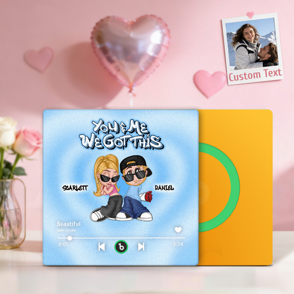 Imán Para Refrigerador Con Reproductor De Música Estilo Y2k Personalizado, Texto Personalizado, Imán Para Refrigerador Con Música Personalizada, Marco Con Nombres Personalizados, Regalo Para Parejas - mymoonlampes