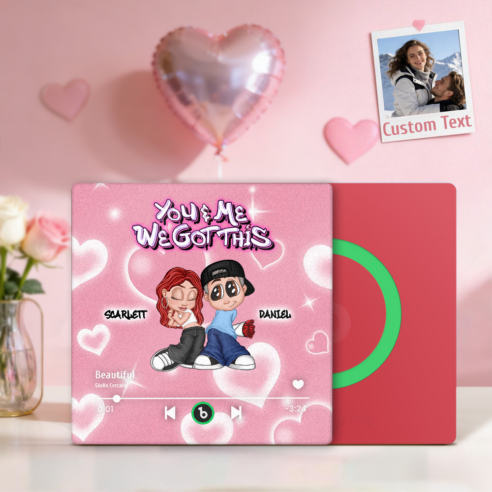 Imán Para Refrigerador Con Reproductor De Música Estilo Y2k Personalizado, Texto Personalizado, Imán Para Refrigerador Con Música Personalizada, Marco Con Nombres Personalizados, Regalo Para Parejas - mymoonlampes