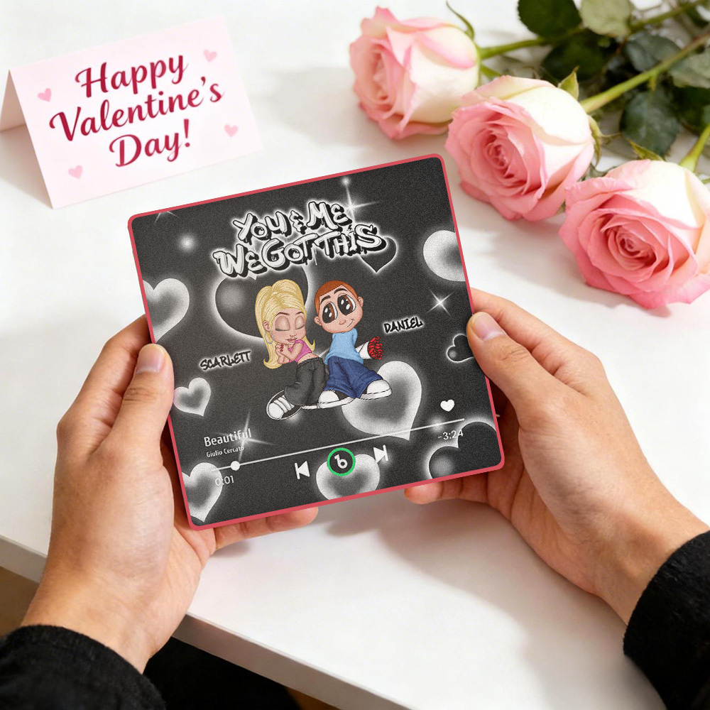 Imán Para Refrigerador Con Reproductor De Música Estilo Y2k Personalizado, Texto Personalizado, Imán Para Refrigerador Con Música Personalizada, Marco Con Nombres Personalizados, Regalo Para Parejas - mymoonlampes