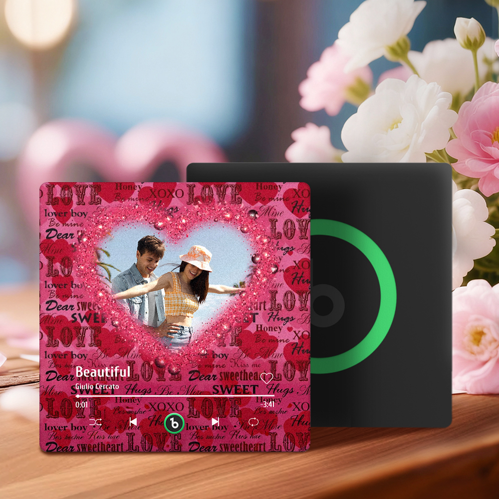 Imán De Nevera Para San Valentín Con Fotos Personalizadas Y Música. Regalo Para Parejas. - mymoonlampes