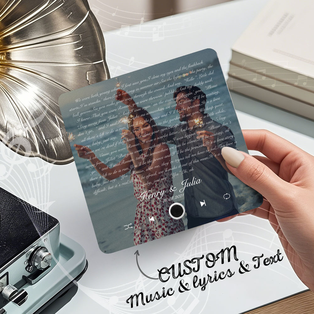 Música Personalizada Imán De Nevera Letras Foto Pegatina Regalos Música Pared Foto Pegatina Movimiento Musical Que Se Puede Reproducir Sin Teléfono Celular - mymoonlampes