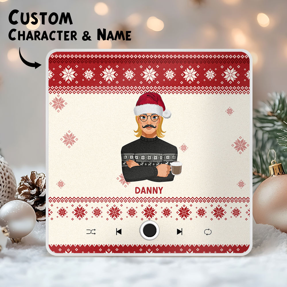 Retrato De Navidad Personalizado, Imán De Nevera Con Música Personalizada, Imanes De Feliz Navidad, Pueden Reproducir Canciones, Regalo De Navidad, Regalos Familiares - mymoonlampes