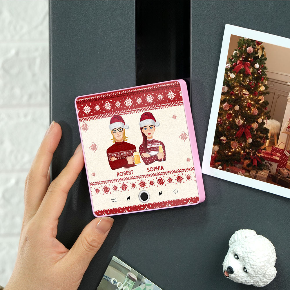 Retrato De Navidad Personalizado, Imán De Nevera Con Música Personalizada, Imanes De Feliz Navidad, Pueden Reproducir Canciones, Regalo De Navidad, Regalos Familiares - mymoonlampes