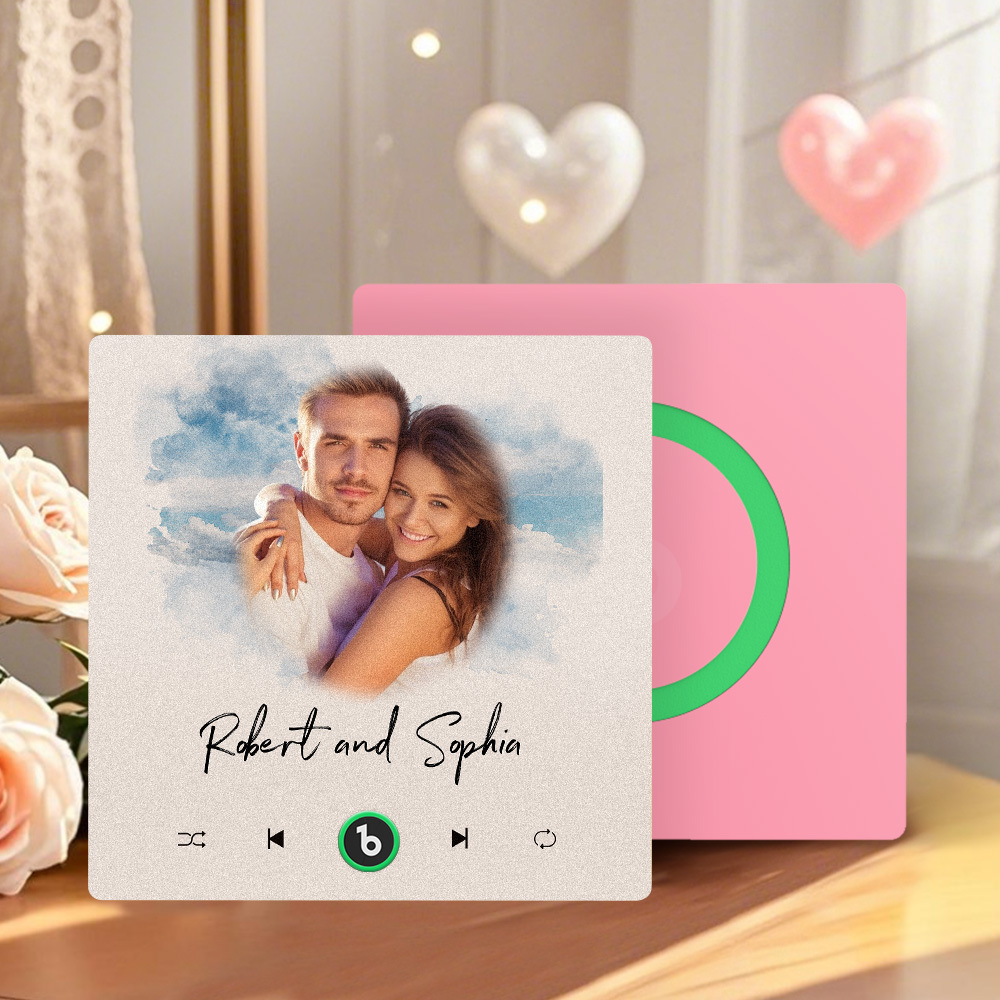 Imán Personalizado Para Nevera Con Música De Color Morado Y Amatista, Nueva Pegatina Fotográfica De Pared Con Música Mejorada 4.0 Que Reproduce Música Sin Teléfono Móvil, Varios Estilos, Regalos Para Parejas - mymoonlampes