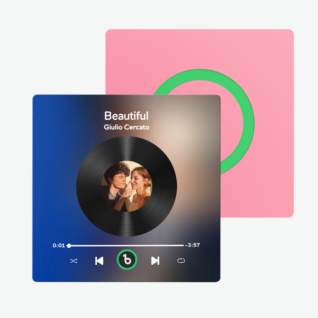 Imán Personalizado Para Nevera Con Música De Color Morado Y Amatista, Nueva Pegatina Fotográfica De Pared Con Música Mejorada 4.0 Que Reproduce Música Sin Teléfono Móvil, Varios Estilos, Regalos Para Parejas - mymoonlampes