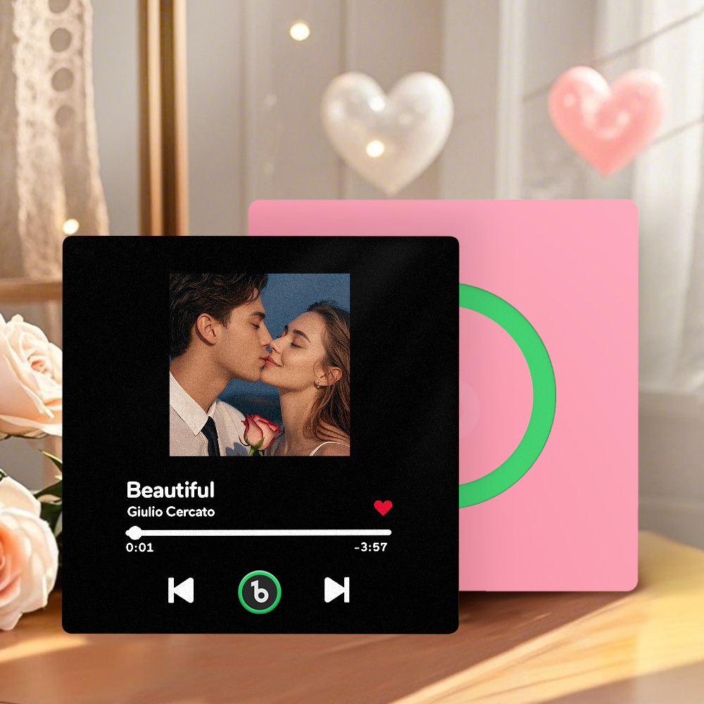 Imán Personalizado Para Nevera Con Música De Color Morado Y Amatista, Nueva Pegatina Fotográfica De Pared Con Música Mejorada 4.0 Que Reproduce Música Sin Teléfono Móvil, Varios Estilos, Regalos Para Parejas - mymoonlampes