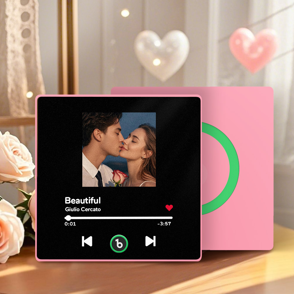 Imán Personalizado Para Nevera Con Música De Color Morado Y Amatista, Nueva Pegatina Fotográfica De Pared Con Música Mejorada 4.0 Que Reproduce Música Sin Teléfono Móvil, Varios Estilos, Regalos Para Parejas - mymoonlampes