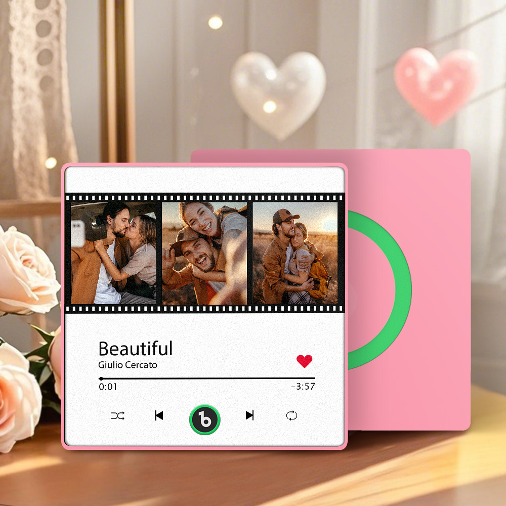 Imán Personalizado Para Nevera Con Música De Color Morado Y Amatista, Nueva Pegatina Fotográfica De Pared Con Música Mejorada 4.0 Que Reproduce Música Sin Teléfono Móvil, Varios Estilos, Regalos Para Parejas - mymoonlampes