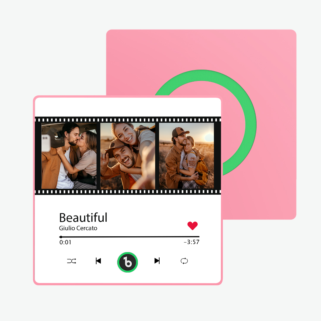Imán Personalizado Para Nevera Con Música De Color Morado Y Amatista, Nueva Pegatina Fotográfica De Pared Con Música Mejorada 4.0 Que Reproduce Música Sin Teléfono Móvil, Varios Estilos, Regalos Para Parejas - mymoonlampes
